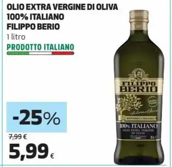 Coop Filippo Berio Olio Extra Vergine Di Oliva 100% Italiano 1 litro offerta