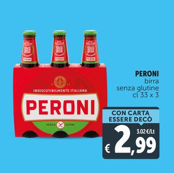 Deco Supermercati Peroni birra senza glutine cl 33 x 3 offerta