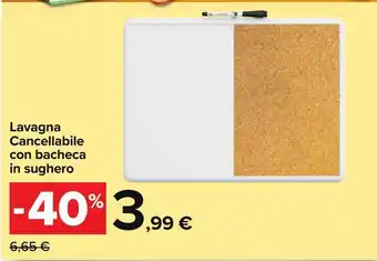 Carrefour Market Lavagna cancellabile con bacheca in sughero offerta