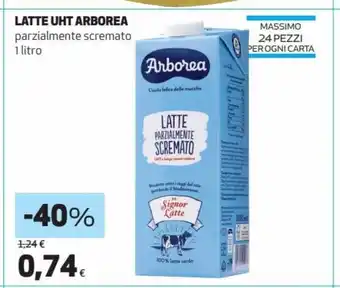 Coop Latte UHT Arborea parzialmente scremato 1 litro offerta