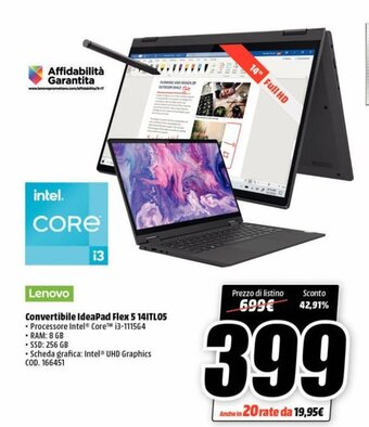MediaWorld Lenovo Convertible IdeaPad Flex 5 14ITL05 offerta