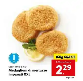 Lidl Gastronomia di mare Medaglioni Di Merluzzo offerta