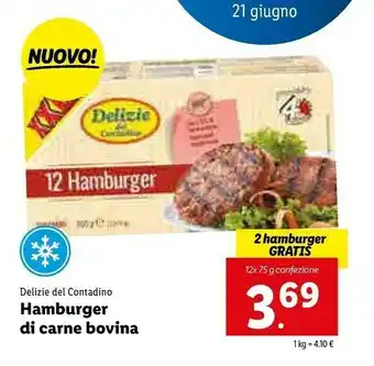 Lidl Delizie del contadino Hamburger Di Carne Di Bovina offerta