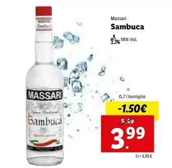 Lidl Massari Sambuca Liquore Tradizionale 700 G(ml) offerta