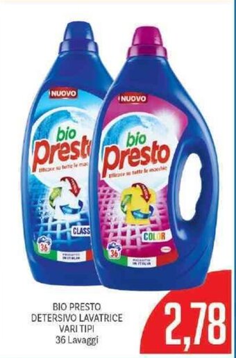 Supermercati Piccolo Bio Presto Detersivo Lavatrice Vari Tipi 36 Lavaggi offerta