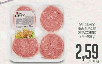 Del Campo Hamburger Di Tacchino x 4 408 g