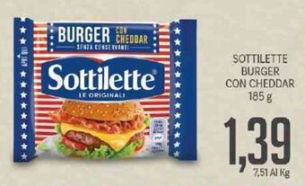 Supermercati Piccolo Sottilette Burger con Cheddar 185 g offerta