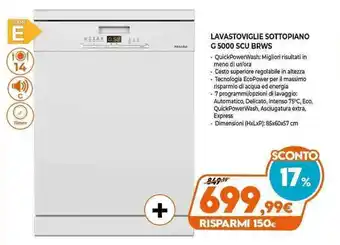 Expert Míele Lavastoviglie Sottopiano G 5000 SCU BRWS offerta