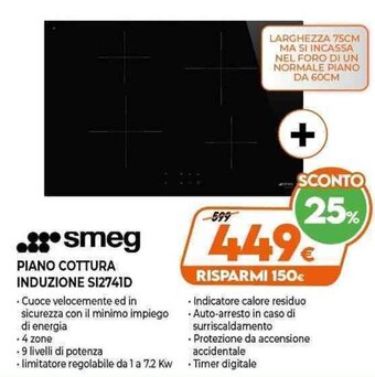 Expert smeg Piano Cottura Induzione S12741D offerta