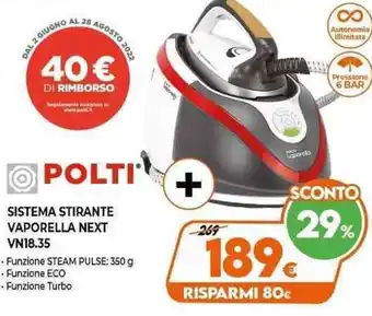 Expert POLTI Sistema Stirante Vaporella Next VN18.35 offerta