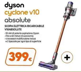 Expert dyson Scopa Elettrica Ricaricabile V10Absolute offerta