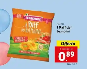 Lidl Plasmon I Paff Da Bambini offerta