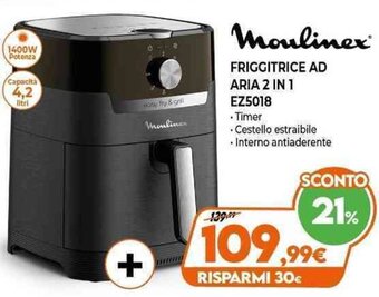 Expert Moulinex Friggitrice ad Aria 2 in 1 EZ5018 offerta