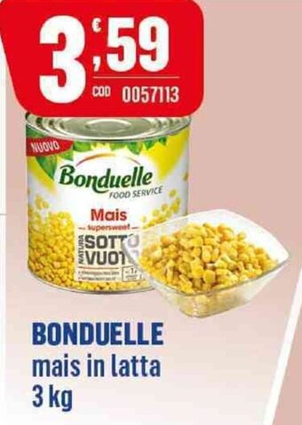 Gruppo di Palo Bonduelle mais in latta 3 kg offerta