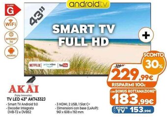 Expert AKAI TV Led 43'' AKT4332J offerta