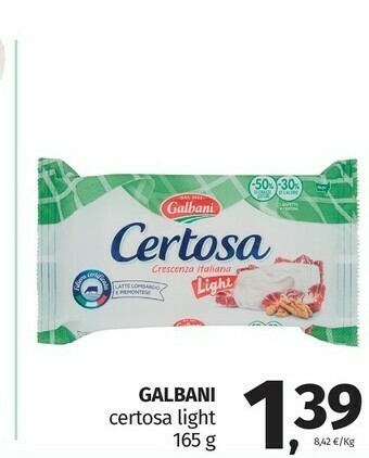 Pam Galbani Certosa Light Crescenza 165 G(ml) offerta