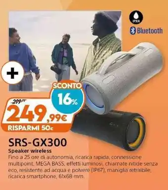 Expert Sony SRS-GX300 Speaker wireless offerta