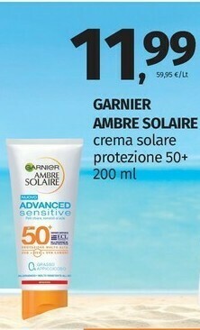 Pam Garnier Crema solare offerta