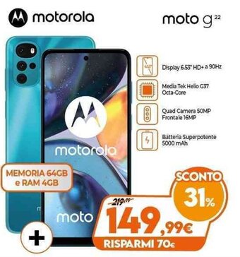 Expert motorola moto g22 offerta