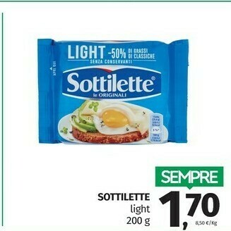 Pam Mondelez Sottilette Le Originali Light 200 G(ml) offerta