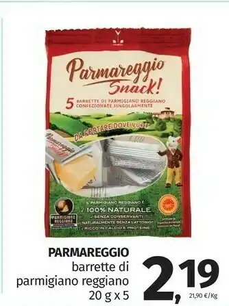 Pam Parmareggio 5 Snack Di Parmigiano Reggiano 100 G(ml) offerta