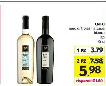 Pam Crifo Nero Di Troia/ Malvasia Bianca IGP offerta