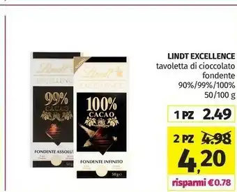 Pam Lindt Excellence 90% Cacao 100 G(ml) offerta