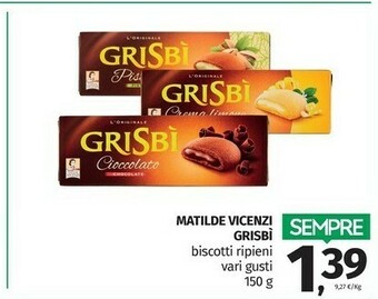 Pam Matilde Vicenzi Grisbì Cioccolato 150 G(ml) offerta