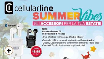 Expert cellularline Seek Auricolari senza fili con custodia di ricarica offerta