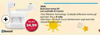 Expert cellularline Java Auricolari senza fili con custodia di ricarica offerta