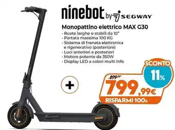 Expert ninebot by segway Monopattino elettrico MAX G30 offerta