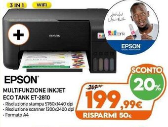 Expert Epson Multifunzione Inkjet Eco Tank ET-2810 offerta