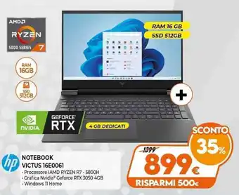 Expert hp Notebook Victus 16E0061 offerta