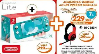 Expert Lite Cuffie Stereo Gaming V1 A Filo Per Nintendo Switch e Switch offerta
