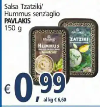 Pavlakis Salsa Tzatziki/Hummus senz'aglio 150g