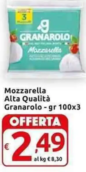 Carrefour Express Granarolo Mozzarella alta qualità 100 gr x 3 pezzi offerta