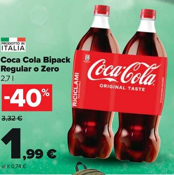Carrefour Coca Cola Bipack Regular o Zero 2,7 l offerta
