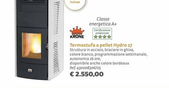 Bricocenter Termostufa a pellet hydro 17 offerta