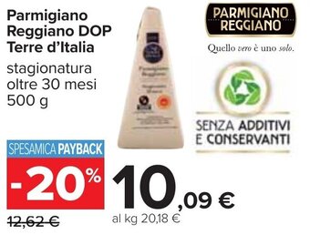 Carrefour Terre d'Italia Parmigiano Reggiano DOP 500 g offerta