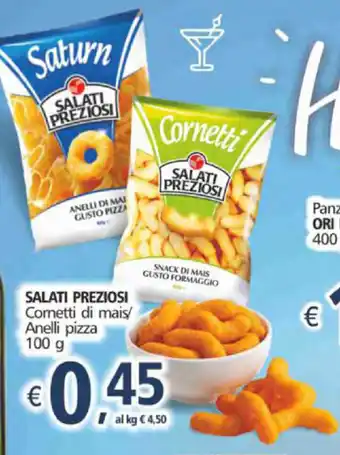 Salati Preziosi Cornetti di mais/Anelli pizza 100g