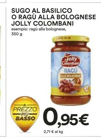 Coop Jolly colombani Ragu Alla Bolognese 350 G offerta