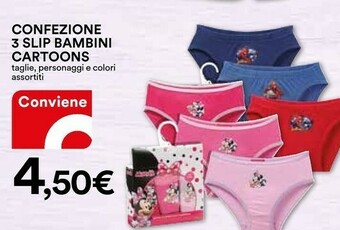 Coop Cartoons Confezione 3 Slip Bambini offerta