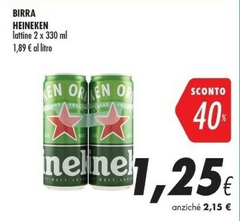 Coop Heineken Birra 330 G(ml) offerta