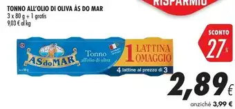 Coop Asdomar Tonno All'Olio Di Oliva 240 G(ml) offerta