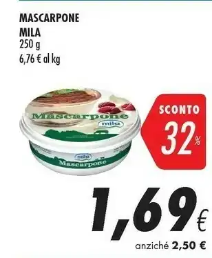 Coop Mila Senza Lattosio Mascarpone 250 G(ml) offerta