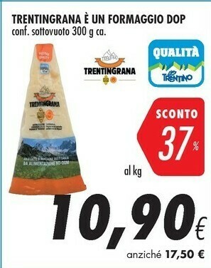 Coop Trentingrana È Un Formaggio Dop offerta