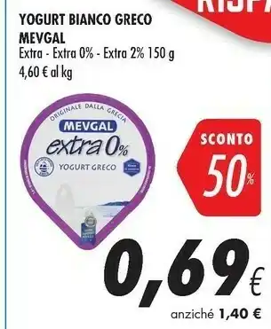Coop Mevgal Yogurt Bianco Greco offerta