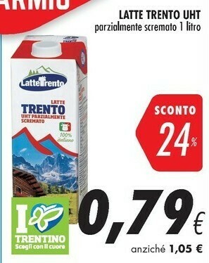 Coop Latte trento Latte Parzialmente Scremato UHT 1000 G(ml) offerta