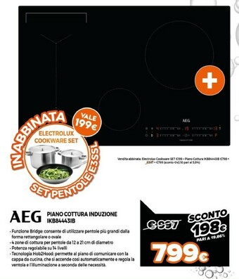 Expert Aeg IKB84443XB Piano Cottura Nero, Acciaio Inossidabile Da Incasso A Induzione 4 Fornello(i) offerta