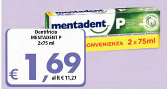 Mentadent P Dentifricio 2x75ml